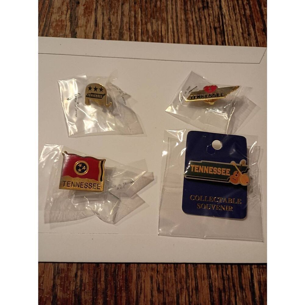 Tennessee State Pin Lot Enamel Hat Lapel Pins Souvenir Set 4pc NEW